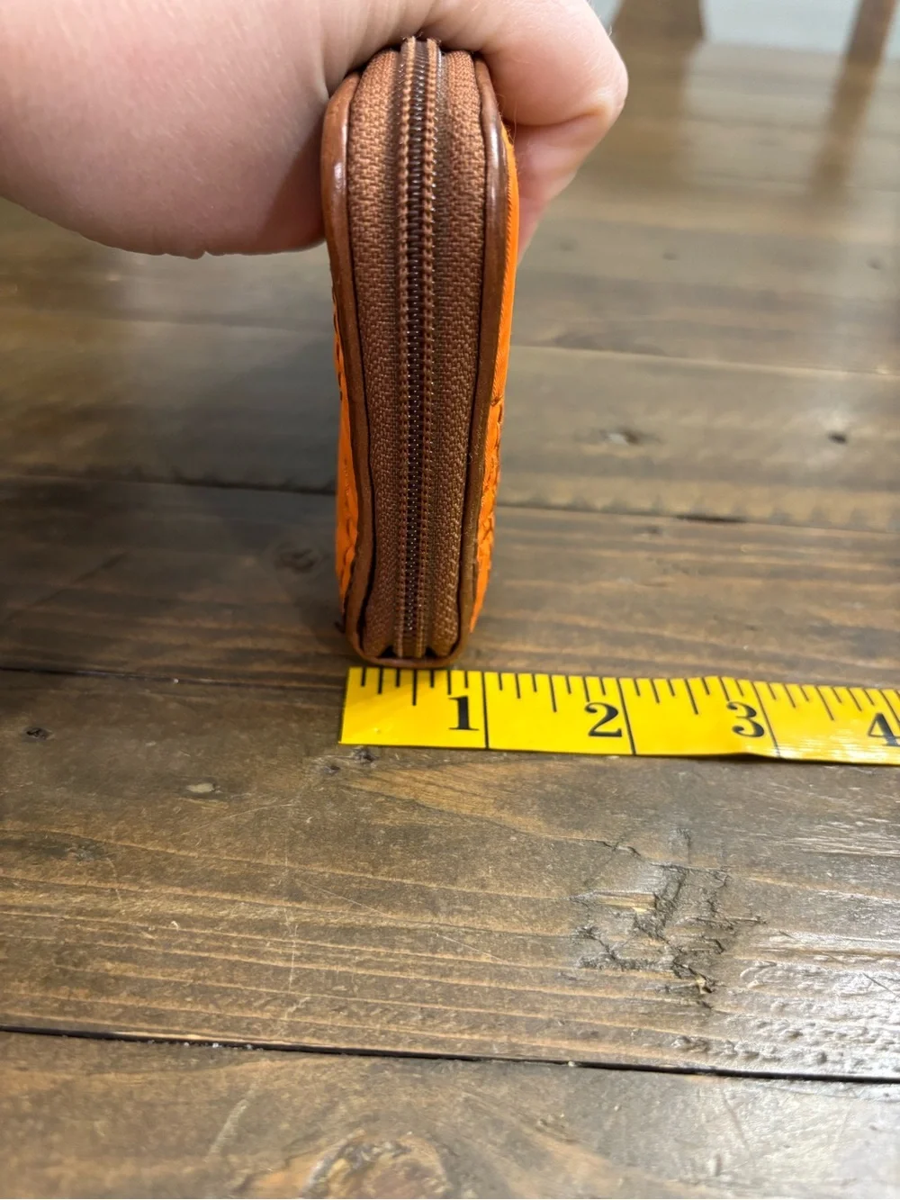 Fossil Key-Per Orange Quilted Wallet